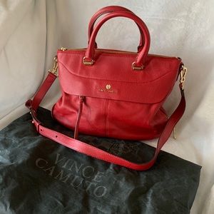 Red Vince Camuto Leather Handbag